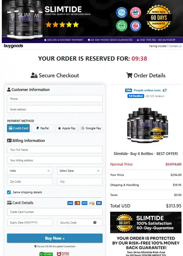 SlimTide SlimTide Order Page